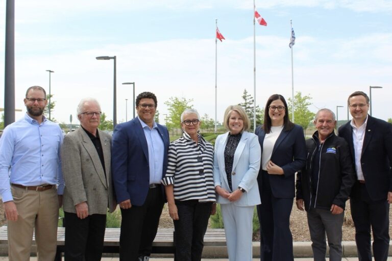 Group photo at a funding announcement