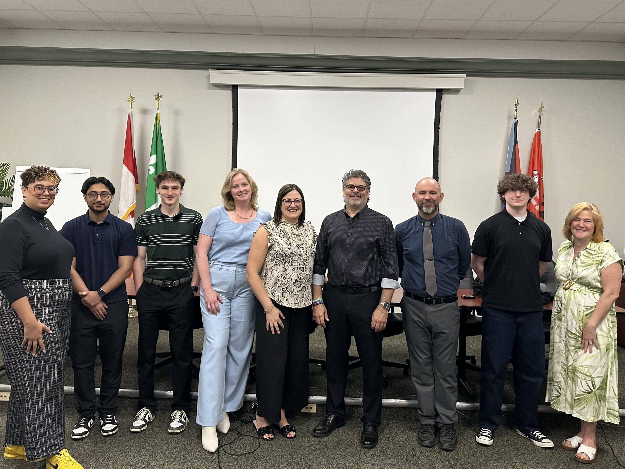 Cybersecurity Workshop Group Photo A group photo after a cybersecurity workshop featuring Frank Fazio, including Laura, Aislyn, Navraj, Bryson, Joanne, Alex, Ewan and Natalie.